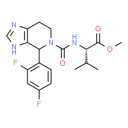 ChemSpider 2D Image | Methyl N-{[4-(2,4-difluorophenyl)-1,4,6,7-tetrahydro-5H-imidazo[4,5-c]pyridin-5-yl]carbonyl}-L-valinate | C19H22F2N4O3