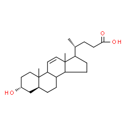 ChemSpider 2D Image | (3alpha,5alpha,8xi,9xi,10xi,13xi,14xi,17xi)-3-Hydroxychol-11-en-24-oic acid | C24H38O3