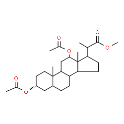 ChemSpider 2D Image | Methyl 2-[(3R)-3,12-diacetoxy-10,13-dimethylhexadecahydro-1H-cyclopenta[a]phenanthren-17-yl]propanoate | C27H42O6