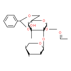 ChemSpider 2D Image | Acetaldehyde - (6S,7R,8S,8aS)-6-methoxy-4a,6,7,8,8a-pentamethyl-2-phenyl-7-{[(2S,3S,4R,5R)-2,3,4,5-tetramethyltetrahydro-2H-pyran-2-yl]oxy}hexahydropyrano[3,2-d][1,3]dioxin-8-ol (1:1) (non-preferred n
ame) | C30H48O8