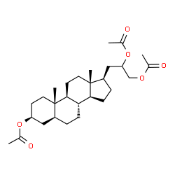 ChemSpider 2D Image | 3-[(3S,5S,8S,9S,10S,13R,14S,17R)-3-Acetoxy-10,13-dimethylhexadecahydro-1H-cyclopenta[a]phenanthren-17-yl]-1,2-propanediyl diacetate | C28H44O6