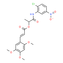 ChemSpider 2D Image | 1-[(2-Chloro-5-nitrophenyl)amino]-1-oxo-2-propanyl (2E)-3-(2,4,5-trimethoxyphenyl)acrylate | C21H21ClN2O8