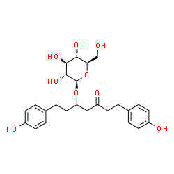 ChemSpider 2D Image | 1,7-Bis(4-hydroxyphenyl)-5-oxo-3-heptanyl beta-D-glucopyranoside | C25H32O9