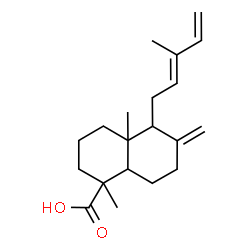 ChemSpider 2D Image | 1,4a-Dimethyl-6-methylene-5-[(2E)-3-methyl-2,4-pentadien-1-yl]decahydro-1-naphthalenecarboxylic acid | C20H30O2