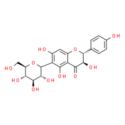 ChemSpider 2D Image | (1xi)-1,5-Anhydro-1-[(2R,3R)-3,5,7-trihydroxy-2-(4-hydroxyphenyl)-4-oxo-3,4-dihydro-2H-chromen-6-yl]-D-glucitol | C21H22O11