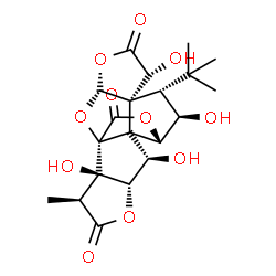 ChemSpider 2D Image | (1S,7S,8S,9R,10S,11S,13S,16S)-6,9,12,17-Tetrahydroxy-16-methyl-8-(2-methyl-2-propanyl)-2,4,14,19-tetraoxahexacyclo[8.7.2.0~1,11~.0~3,7~.0~7,11~.0~13,17~]nonadecane-5,15,18-trione | C20H24O11