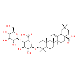 ChemSpider 2D Image | (3beta,5xi,9xi,18xi)-28-Hydroxy-28-oxoolean-12-en-3-yl 4-O-beta-D-glucopyranosyl-beta-D-glucopyranosiduronic acid | C42H66O14