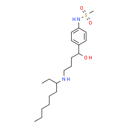 ChemSpider 2D Image | N-{4-[1-Hydroxy-4-(3-nonanylamino)butyl]phenyl}methanesulfonamide | C20H36N2O3S