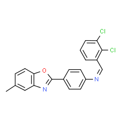 ChemSpider 2D Image | (Z)-1-(2,3-Dichlorophenyl)-N-[4-(5-methyl-1,3-benzoxazol-2-yl)phenyl]methanimine | C21H14Cl2N2O