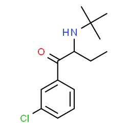 ChemSpider 2D Image | 1-(3-Chlorophenyl)-2-[(2-methyl-2-propanyl)amino]-1-butanone | C14H20ClNO