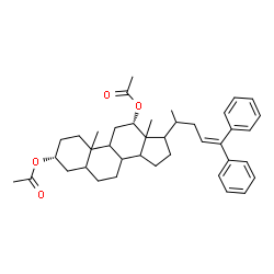 ChemSpider 2D Image | (3alpha,12alpha)-24,24-Diphenylchol-23-ene-3,12-diyl diacetate | C40H52O4
