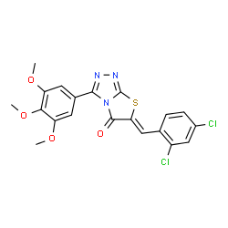 ChemSpider 2D Image | (6Z)-6-(2,4-Dichlorobenzylidene)-3-(3,4,5-trimethoxyphenyl)[1,3]thiazolo[2,3-c][1,2,4]triazol-5(6H)-one | C20H15Cl2N3O4S