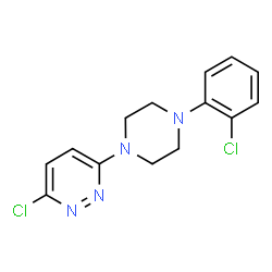 ChemSpider 2D Image | 3-Chloro-6-[4-(2-chlorophenyl)-1-piperazinyl]pyridazine | C14H14Cl2N4