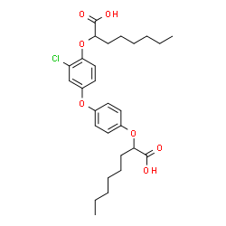 ChemSpider 2D Image | 2-(4-{4-[(1-Carboxyheptyl)oxy]-3-chlorophenoxy}phenoxy)octanoic acid | C28H37ClO7