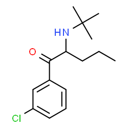ChemSpider 2D Image | 1-(3-Chlorophenyl)-2-[(2-methyl-2-propanyl)amino]-1-pentanone | C15H22ClNO