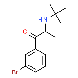 ChemSpider 2D Image | 1-(3-Bromophenyl)-2-[(2-methyl-2-propanyl)amino]-1-propanone | C13H18BrNO