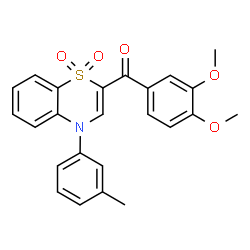 ChemSpider 2D Image | (3,4-Dimethoxyphenyl)[4-(3-methylphenyl)-1,1-dioxido-4H-1,4-benzothiazin-2-yl]methanone | C24H21NO5S