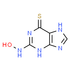 ChemSpider 2D Image | 2-(Hydroxyamino)-3,7-dihydro-6H-purine-6-thione | C5H5N5OS