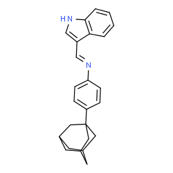 ChemSpider 2D Image | (E)-N-[4-(Adamantan-1-yl)phenyl]-1-(1H-indol-3-yl)methanimine | C25H26N2