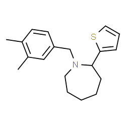 ChemSpider 2D Image | 1-(3,4-Dimethylbenzyl)-2-(2-thienyl)azepane | C19H25NS