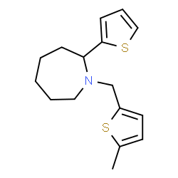 ChemSpider 2D Image | 1-[(5-Methyl-2-thienyl)methyl]-2-(2-thienyl)azepane | C16H21NS2