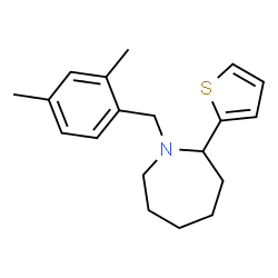 ChemSpider 2D Image | 1-(2,4-Dimethylbenzyl)-2-(2-thienyl)azepane | C19H25NS