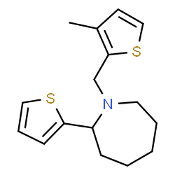 ChemSpider 2D Image | 1-[(3-Methyl-2-thienyl)methyl]-2-(2-thienyl)azepane | C16H21NS2