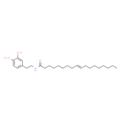ChemSpider 2D Image | N-[2-(3,4-Dihydroxyphenyl)ethyl]-9-octadecenamide | C26H43NO3
