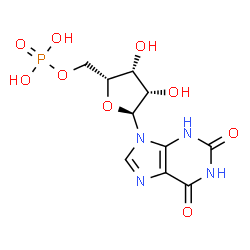 ChemSpider 2D Image | 9-(5-O-Phosphono-alpha-D-lyxofuranosyl)-3,9-dihydro-1H-purine-2,6-dione | C10H13N4O9P