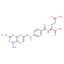 ChemSpider 2D Image | N-(4-{[(2,4-Diamino-7-pteridinyl)methyl](methyl)amino}benzoyl)-L-glutamic acid | C20H22N8O5