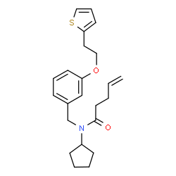 ChemSpider 2D Image | N-Cyclopentyl-N-{3-[2-(2-thienyl)ethoxy]benzyl}-4-pentenamide | C23H29NO2S