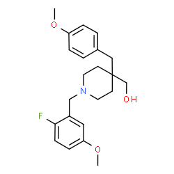 ChemSpider 2D Image | [1-(2-Fluoro-5-methoxybenzyl)-4-(4-methoxybenzyl)-4-piperidinyl]methanol | C22H28FNO3