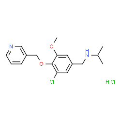ChemSpider 2D Image | N-[3-Chloro-5-methoxy-4-(3-pyridinylmethoxy)benzyl]-2-propanamine hydrochloride (1:1) | C17H22Cl2N2O2