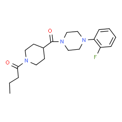 ChemSpider 2D Image | 1-(4-{[4-(2-Fluorophenyl)-1-piperazinyl]carbonyl}-1-piperidinyl)-1-butanone | C20H28FN3O2