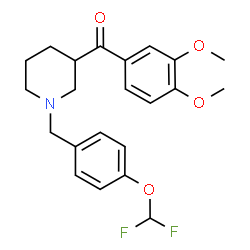 ChemSpider 2D Image | {1-[4-(Difluoromethoxy)benzyl]-3-piperidinyl}(3,4-dimethoxyphenyl)methanone | C22H25F2NO4