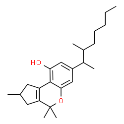 ChemSpider 2D Image | 2,4,4-Trimethyl-7-(3-methyl-2-octanyl)-1,2,3,4-tetrahydrocyclopenta[c]chromen-9-ol | C24H36O2