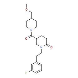ChemSpider 2D Image | 1-[2-(3-Fluorophenyl)ethyl]-5-{[4-(methoxymethyl)-1-piperidinyl]carbonyl}-2-piperidinone | C21H29FN2O3