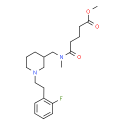 ChemSpider 2D Image | Methyl 5-[({1-[2-(2-fluorophenyl)ethyl]-3-piperidinyl}methyl)(methyl)amino]-5-oxopentanoate | C21H31FN2O3