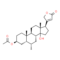 ChemSpider 2D Image | (3beta,5beta,6alpha,14xi)-3-Acetoxy-14-hydroxy-6-methylcard-20(22)-enolide | C26H38O5