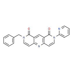 ChemSpider 2D Image | 2-Benzyl-8-(2-pyridinyl)pyrido[4,3-b][1,6]naphthyridine-1,9(2H,8H)-dione | C23H16N4O2