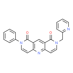 ChemSpider 2D Image | 2-Phenyl-8-(2-pyridinylmethyl)pyrido[4,3-b][1,6]naphthyridine-1,9(2H,8H)-dione | C23H16N4O2