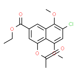 ChemSpider 2D Image | Ethyl 4-acetoxy-7-chloro-5,8-dimethoxy-2-naphthoate | C17H17ClO6