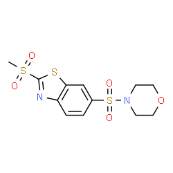 ChemSpider 2D Image | 2-(Methylsulfonyl)-6-(4-morpholinylsulfonyl)-1,3-benzothiazole | C12H14N2O5S3