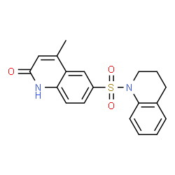 ChemSpider 2D Image | 6-(3,4-Dihydro-1(2H)-quinolinylsulfonyl)-4-methyl-2(1H)-quinolinone | C19H18N2O3S