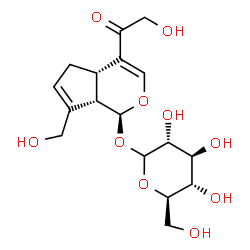 ChemSpider 2D Image | (1S,4aS,7aS)-4-Glycoloyl-7-(hydroxymethyl)-1,4a,5,7a-tetrahydrocyclopenta[c]pyran-1-yl D-glucopyranoside | C17H24O10