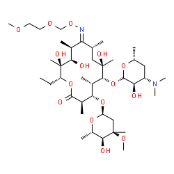 ChemSpider 2D Image | (3R,4S,5S,6R,7R,9R,10Z,11S,12R,13S,14R)-6-{[(2R,3R,4S,6R)-4-(Dimethylamino)-3-hydroxy-6-methyltetrahydro-2H-pyran-2-yl]oxy}-14-ethyl-7,12,13-trihydroxy-4-{[(2R,4R,5S,6S)-5-hydroxy-4-methoxy-4,6-dimeth
yltetrahydro-2H-pyran-2-yl]oxy}-10-{[(2-methoxyethoxy)methoxy]imino}-3,5,7,9,11,13-hexamethyloxacyclotetradecan-2-one | C41H76N2O15