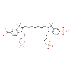 ChemSpider 2D Image | 2-{(1E,3E,5E,7Z)-7-[5-Carboxy-3,3-dimethyl-1-(4-sulfonatobutyl)-1,3-dihydro-2H-indol-2-ylidene]-1,3,5-heptatrien-1-yl}-3,3-dimethyl-1-(4-sulfonatobutyl)-3H-indolium-5-sulfonate | C36H42N2O11S3