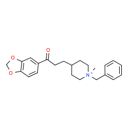 ChemSpider 2D Image | 4-[3-(1,3-Benzodioxol-5-yl)-3-oxopropyl]-1-benzyl-1-methylpiperidinium | C23H28NO3