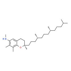 ChemSpider 2D Image | (2R)-N,2,7,8-Tetramethyl-2-[(4R,8R)-4,8,12-trimethyltridecyl]-6-chromanamine | C29H51NO