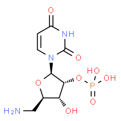 ChemSpider 2D Image | 5'-amino-5'-deoxyuridine-2-phosphate | C9H14N3O8P